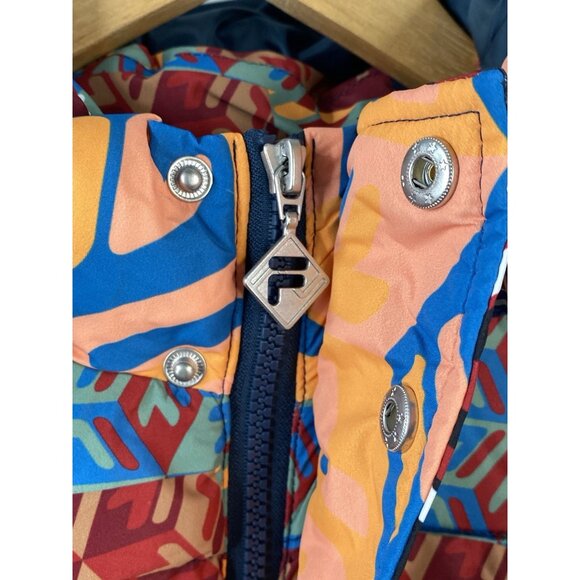 NWT FILA Men’s L Vostok Puffa Puffer Jacket Full Zip AOP Hooded F22UASM1 933 - Picture 11 of 16